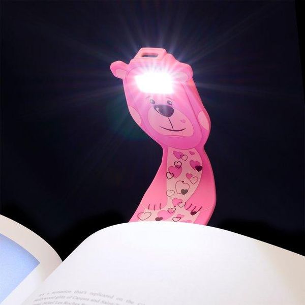 Детская закладка с LED фонариком FLEXILIGHТ с USB аккумулятором 20 люм серии «Друзья» - Мишка фото 6