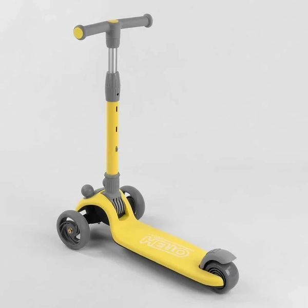 Самокат дитячий чотириколісний складаний з підсвічуванням Best Scooter Hello до 60 кг жовтий D-0449 фото 3