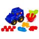 Развивающий детский сортер-трактор Colorplast Кузнечик №3 синий с большим песочным набором 0343 фото 2