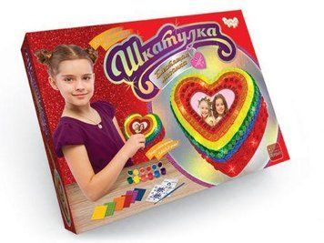 Блискуча мозаїка Danko Toys Скринька Серце SHR-01-07 фото 1