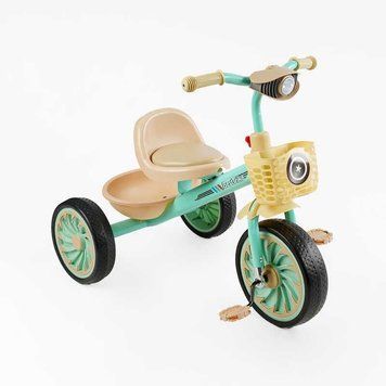 Детский трехколесный велосипед 10" Best Trike колеса EVA стальная рама световые и звуковые эффекты голубой укр BS-33461 фото 1