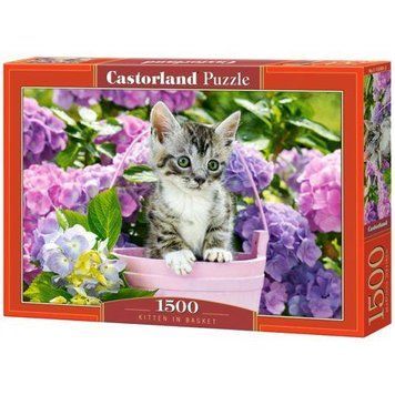 Пазлы Castorland "Котенок в цветах" 1500 элементов 68 х 47 см C-152001 фото 1