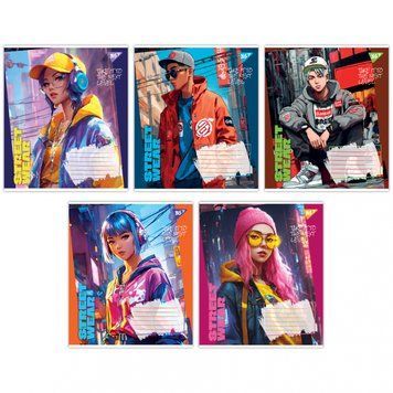 Набір учнівських зошитів Yes Street wear формат А5, 36 арк. в лінійку 15 шт. 767094 фото 1
