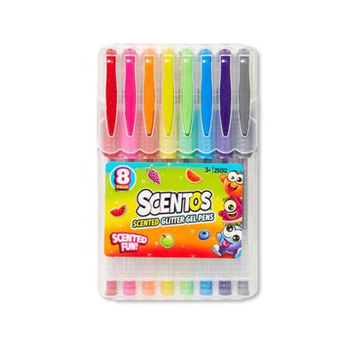 Набір ароматних гелевих ручок Scentos - Мерехтливі кольори (8 кольорів) фото 1