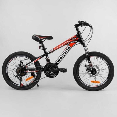 Велосипед подростковый двухколёсный 20" CORSO RTX черно-красный 95461 фото 1