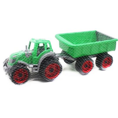 Игрушечный трактор с прицепом ТехноК 51 см зеленый 3442 фото 1