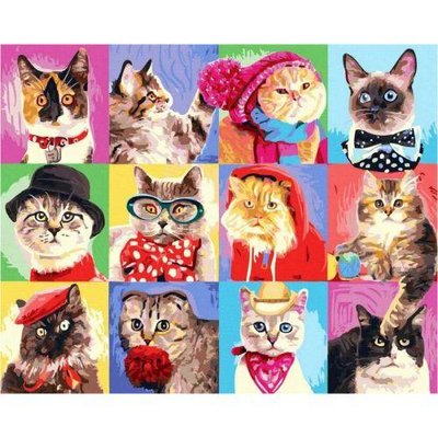 Картина за номерами Rainbow Art "Ошатні котики" 40х50см GX42376 фото 1