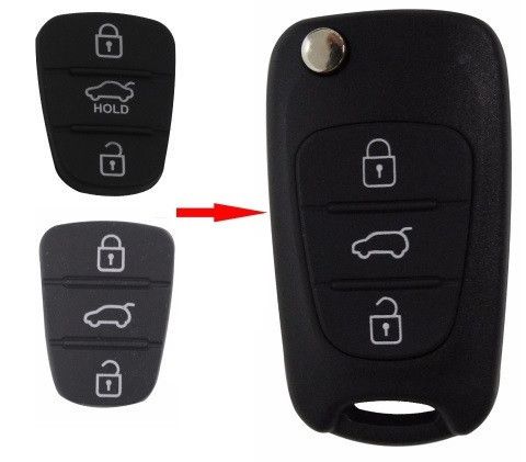 Гумові кнопки-накладки на ключ Hyundai i20 (Хюндай i20) симетрія фото 5