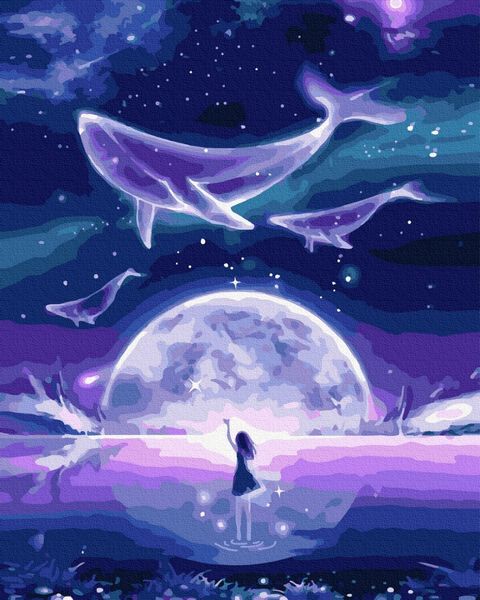 Картина за номерами BrushMe "Зоряні кити" 40х50см BS569 фото 1