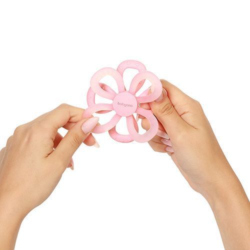 Прорезыватель для зубов силиконовый Babyono Цветочек 0м+ 9х9 см розовый 1596 фото 2