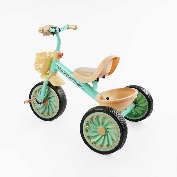 Детский трехколесный велосипед 10" Best Trike колеса EVA стальная рама световые и звуковые эффекты голубой укр BS-33461 фото 3