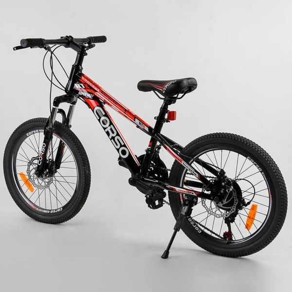Велосипед підлітковий двоколісний 20" CORSO RTX чорно-червоний 95461 фото 3