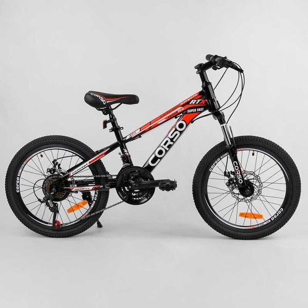 Велосипед підлітковий двоколісний 20" CORSO RTX чорно-червоний 95461 фото 1