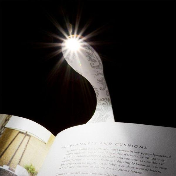 Детская закладка с LED фонариком FLEXILIGHТ 8 люм серии «Классика» - Белая флора фото 6