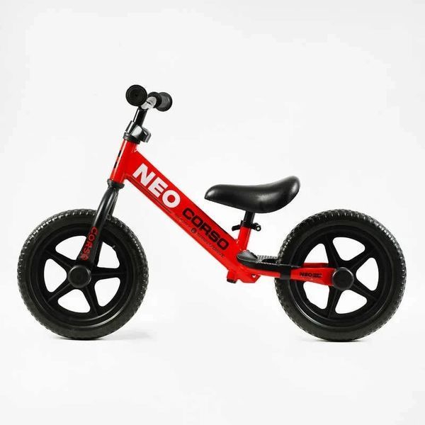 Детский беговел Corso Neo 12" со стальной рамой и EVA колесами красный EN-52360 фото 2