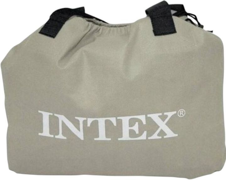 Велюровий надувний матрац для відпочинку та сну Intex подвійний з електронасосом 152х203х25см 64150 фото 7