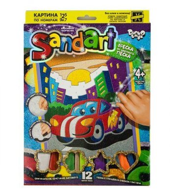 Дитяча картина із кольорового піску Danko Toys Sandart Машина SA-01-01 фото 1