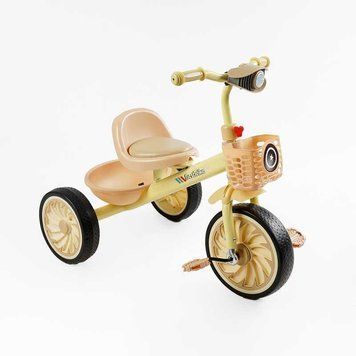 Детский трехколесный велосипед 10" Best Trike колеса EVA стальная рама световые и звуковые эффекты бежевый укр BS-33260 фото 1