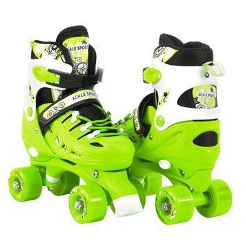 Раздвижные ролики квады 34-37 Scale Sports салатовые фото 1