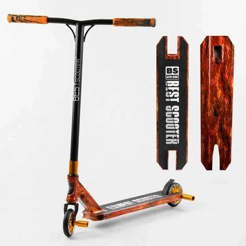 Трюковий самокат Best Scooter Graffity Fire HIC-система, пеги, колеса 110 мм оранжевий BS-77225 фото 1
