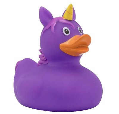Стильная тематическая резиновая уточка FunnyDucks "Единорог фиолетовый" L2090 фото 1