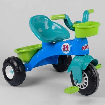 Детский трехколесный велосипед Pilsan 34 пластиковые колеса синий 07-169 фото 1