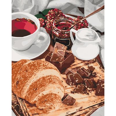 Картина за номерами Ідейка "Французький сніданок" 40х50см KHO5573 фото 1