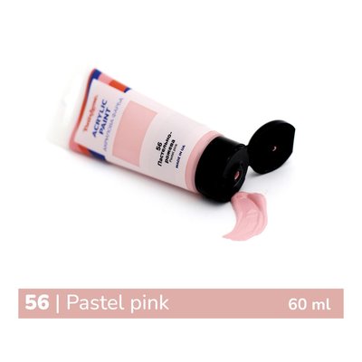 Художня глянсова акрилова фарба BrushMe колір "Пастельно-рожева" 60 мл TBA60056 фото 1