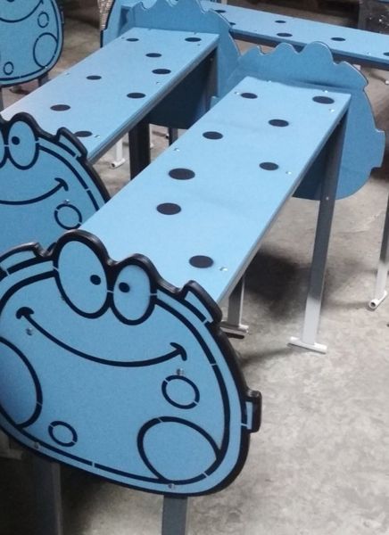 Тематична лавочка для дитячого майданчика Kidigo Emoji 113x50x53см фото 2