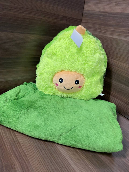 Детский плед 150х100 см с подушкой - игрушкой 40 см "Авокадо" зеленый 0906-2 фото 2