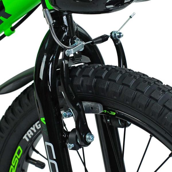 Велосипед детский двухколёсный 18" CORSO Tayger алюминиевая рама доп колеса зеленый TG-14763 фото 2