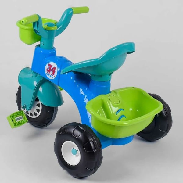 Дитячий триколісний велосипед Pilsan 34 пластикові колеса синій 07-169 фото 3