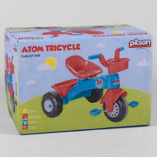 Дитячий триколісний велосипед Pilsan 34 пластикові колеса синій 07-169 фото 2