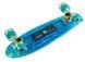 Пенніборд з колонкою і підсвічуванням деки / коліс "Fish Skateboard Original" Blue фото 4