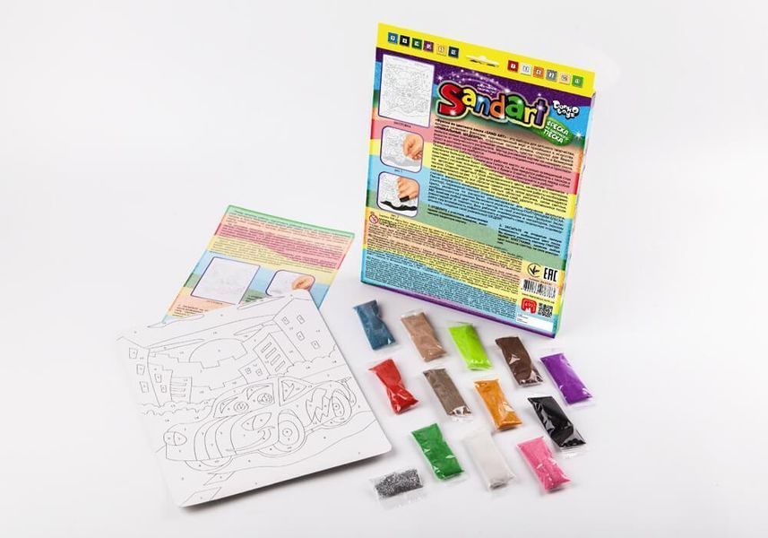 Дитяча картина із кольорового піску Danko Toys Sandart Машина SA-01-01 фото 2