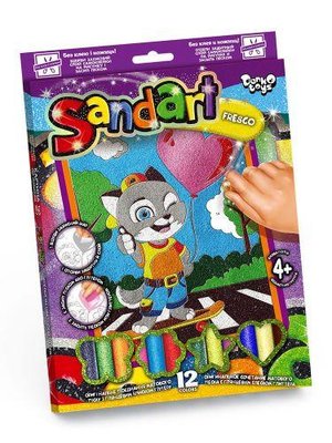 Дитяча картина з кольорового піску Danko Toys Sandart Котик SA-02-05 фото 1