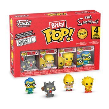 Набор фигурок BITTY POP! Симпсоны Царапка 4 фигурки 2,5 см с полкой 85710 фото 1