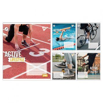 Набір учнівських зошитів Yes Active lifestyle формат А5, 60 арк. в клітинку 10 шт. 767713 фото 1