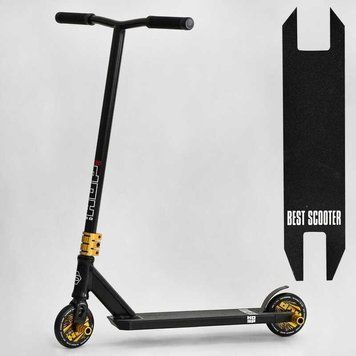 Трюковий самокат Best Scooter HOP HIC-система, пеги, колеса 120 мм золотий фото 1