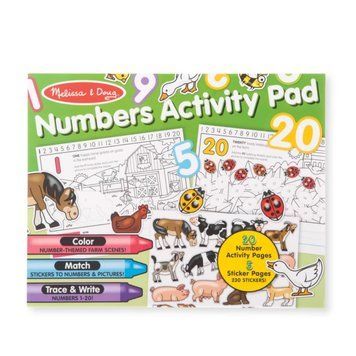 Альбом розмальовок "Цифри" Melissa & Doug 20 аркушів формату 36х28 см та 230 наклейок MD8566 фото 1