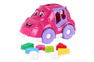 Розвиваючий дитячий сортер ТехноК Машинка з фігурками рожева 5927 фото 1