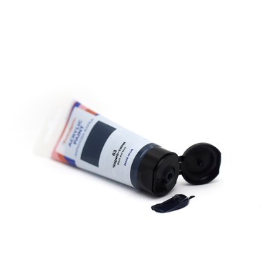 Художня глянсова акрилова фарба BrushMe колір "Чорно-синя" 60 мл TBA60063 фото 1