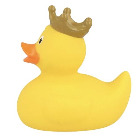 Стильна тематична гумова качечка FunnyDucks "Жовта в короні (Качиний Король)" L1925 фото 4