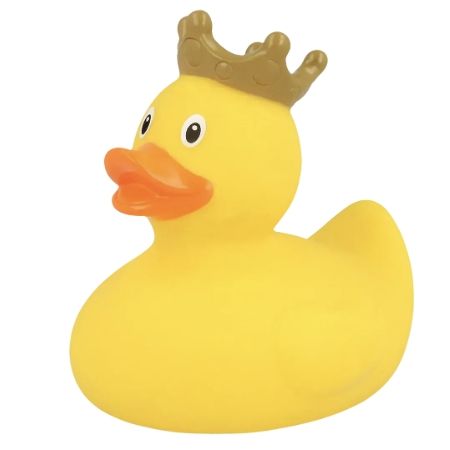 Стильна тематична гумова качечка FunnyDucks "Жовта в короні (Качиний Король)" L1925 фото 6