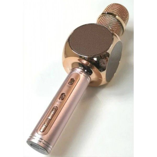 Беспроводной bluetooth караоке микрофон с колонкой (Rose Gold) SU-YOSD YS-63 фото 3