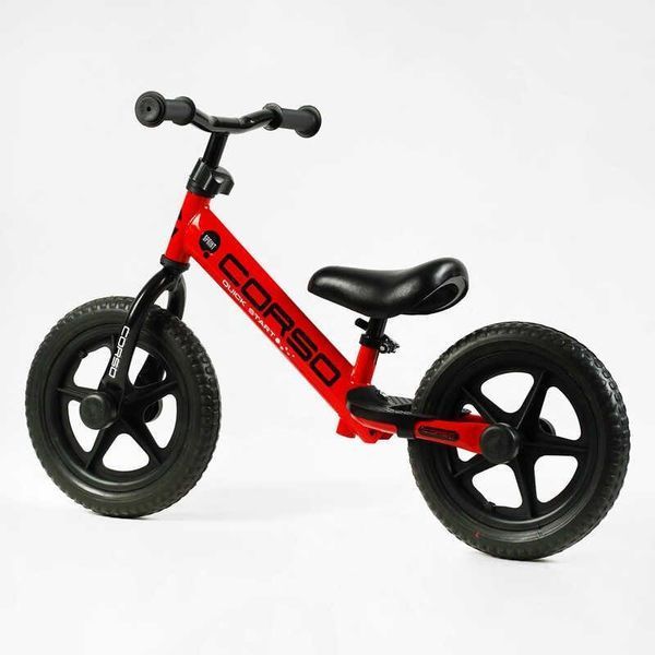 Детский беговел Corso Sprint 12" со стальной рамой и EVA колесами красный JR-74115 фото 3