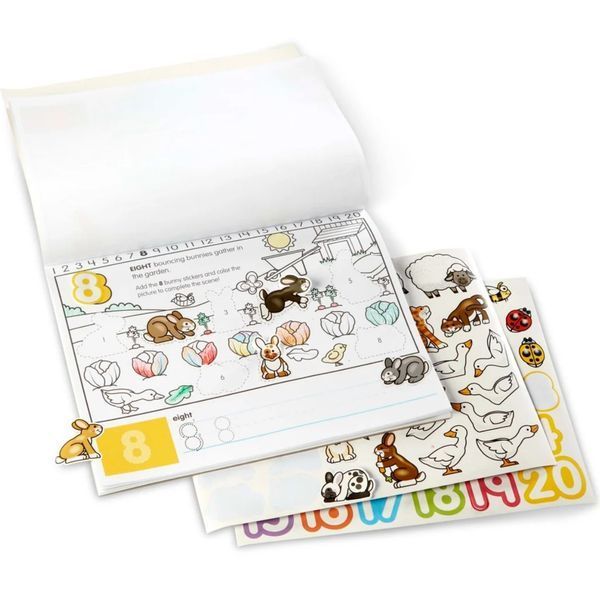 Альбом раскрасок "Цифры" Melissa & Doug 20 листов формата 36х28 см и 230 наклеек MD8566 фото 9
