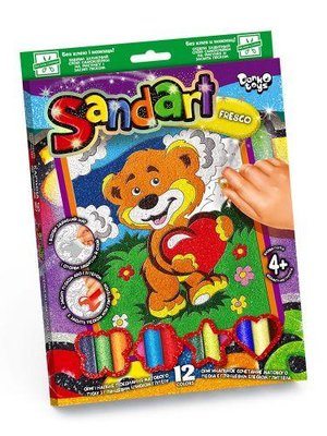 Дитяча картина з кольорового піску Danko Toys Sandart Ведмедик SA-02-09 фото 1