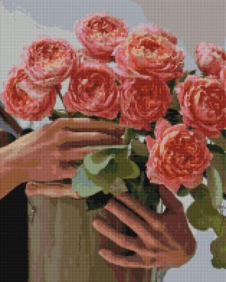 Алмазна мозаїка Brushme "Букет півонієвидних троянд" 40х50см DBS1045 фото 1