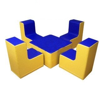Комплект дитячих меблів з м'яких блоків Стіл та 4 стільці Tia Квартет 5 елементів фото 1